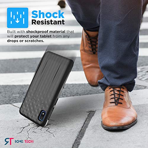 Rome Tech Holster Case With Belt Clip For Samsung Galaxy A10E [Not For A10] Slim Heavy Duty Rugged Phone Cover With Kickstand Compatible With Samsung Galaxy A10E - Black #TOP5
