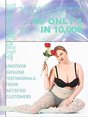 Image of DancMolly 10X Strong Ultra Sparkly Rhinestone Fishnet Stockings, Plus Size Sparkle Tights for Women Sexy Party Concert Outfit
