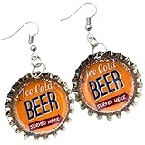 Vintage Beer Ad Bottle Cap Earrings