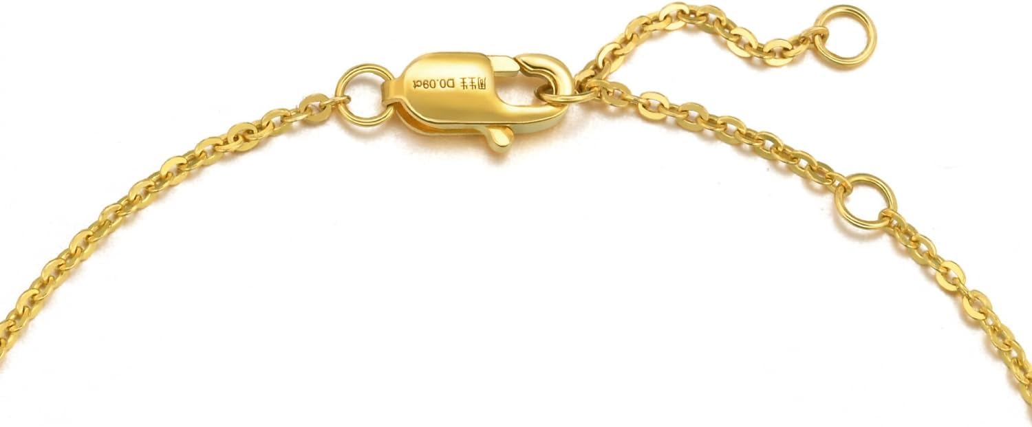 CHOW SANG SANG Essence 999 24K Gold Heart Diamond Bracelet for Women 94312B | 7 Inches, (18 CM)