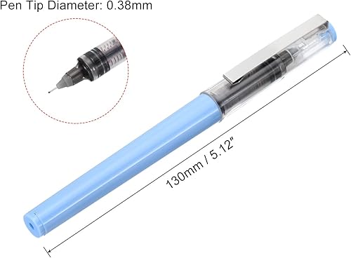 Miniatura 2 de PATIKIL Bolígrafos de gel de tinta negra de 5.12 pulgadas, paquete de 12 bolígrafos de punta fina de 0.015 in con tapa transparente para escribir