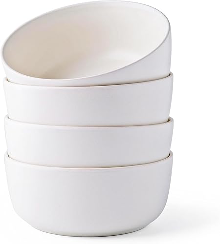 AmorArc Juego de 4 cuencos de cereal de cerámica, 26 onzas, para aperitivos de sopa de cereales, cuencos de cocina modernos para comida, aptos para