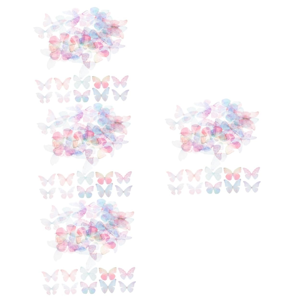 STOBOK 400stücke Organza Schmetterlinge Bunte Schmetterlinge Für Bastelprojekte Dekoration Und Hochzeiten Zufällige Farben Für Haaraccessoires Und Kreative Designs