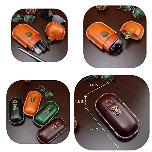 Fanyixuan Leather Eyeglass Case Hard Shell Retro Men And Women Sunglasses Nearsighted Glasses Locking Clasp Protection Box (Crimson) #TOP4