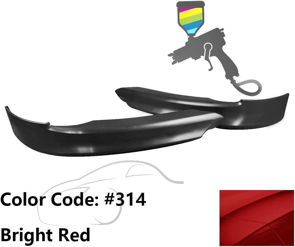 IKON MOTORSPORTS, Front Bumper Lip Splitter Compatible with 2005-2008 BMW E90 3-Series, Factory Style Under Chin Spoiler Add On Front Bumper Valance Protector Painted #314 Bright Red
