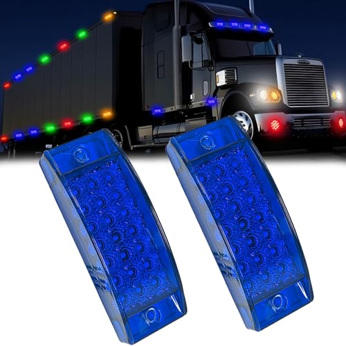 Kingshowstar 2Pcs 5.8" Blue 21-LED Side Marker Lights - 3-in-1