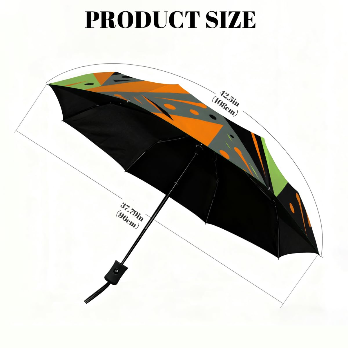 Ombrello pieghevole con motivo geometrico astratto colorato ombrello da viaggio compatto antivento impermeabile con protezione UV rivestimento nero leggero 8 coste portatile per pioggia sole