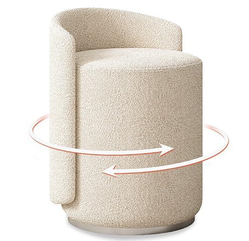 Taburete giratorio de 360° para sala de maquillaje, silla de maquillaje con respaldo bajo, silla moderna para tocador, dormitorio, tocador, sala de estudio