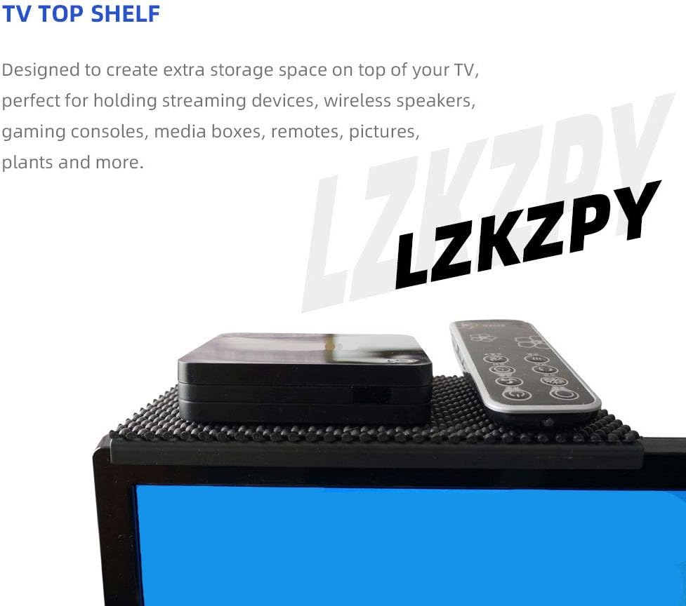 TV Top Shelf Wide Platform Solid Screen Shelf Adjustable Mount Desktop PC Monitor for Streaming Devices, Media Boxes, Speakers and Home Decor,Black(8inch 2pack)