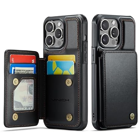 Vinich for iPhone 14 Pro Max Wallet Case with Card Holder, RFID Blocking Credit Slots Kickstand Shockproof Phone Cover Fit for iPhone 14 Pro Max 6.7" Black