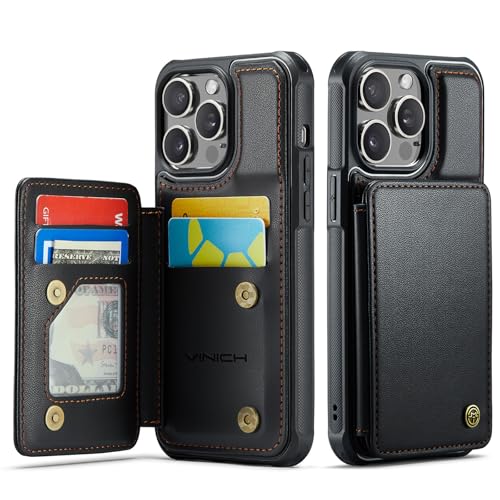 Vinich for iPhone 15 Pro Max Wallet Case with Card Holder, RFID Blocking Credit Slots Kickstand Shockproof Phone Cover Fit for iPhone 15 Pro Max 6.7" Black by Vinich - Used condition - US$14.80