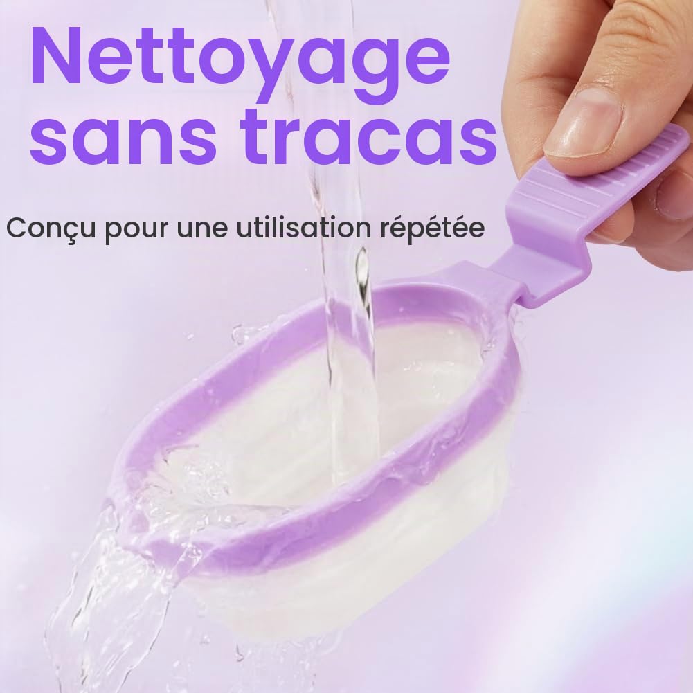 Gobelets à Urine Pliables, 2 Pièces Réutilisables Tasse en Urinoir Femme Portable Outils de prélèvement d'urine pour la Collecte d’Urine Féminine pour Enceintes Domicile Hôpital (Violet)