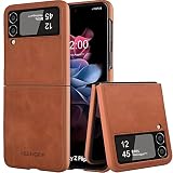 KEZiHOME Samsung Galaxy Z Flip 3 Case, Genuine Leather Samsung Z Flip 3 5G, Durable Minimalist Ultra