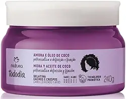 Gelatina Tododia para Cachos e Crespos com Amora e Óleo de Coco, 240g