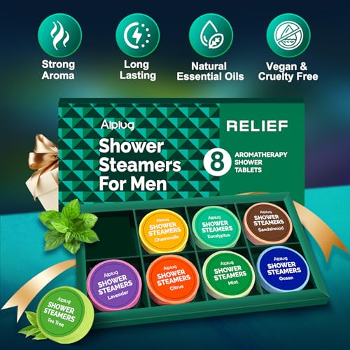 Image of Shower Steamers for Men - 8 Pack Shower Bombs Aromatherapy with Essential Oils, Birthday Gifts for Him Dad Husband Boyfriend, Relaxation Mens Gifts Ideas, Gifts for Men Who Have Everything