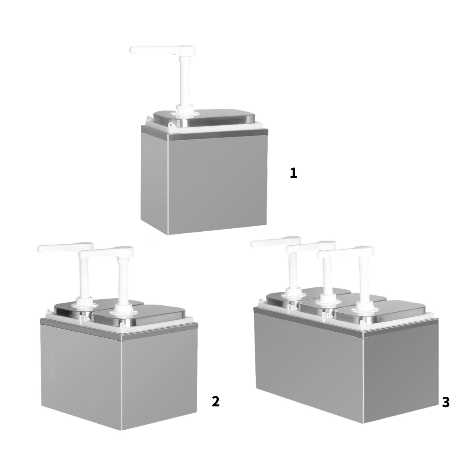 Grande Capacità Pressa A Mano Dispenser Liquido Acciai Inox Salsa Pompe Organizzatori Per Bevande Dessert Fare Condimento Acciaio Inox Salsa Dispenser