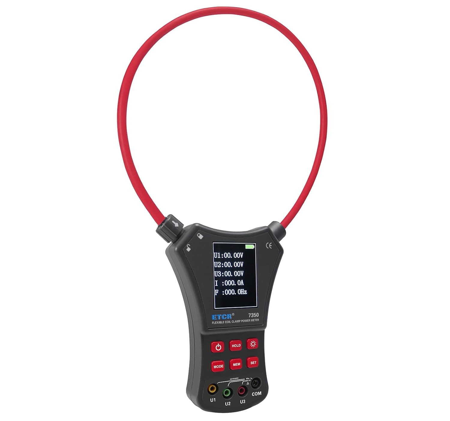 ET7350 Clamp Meter Current Tester Flexible Coil Clamp Power Meter AC Leakage Meter Voltage Tester | 0.0A-6000A | AC 0.0V-600V |Power, Power Factor, Electrical Energy, Frequency, Phase Measurement