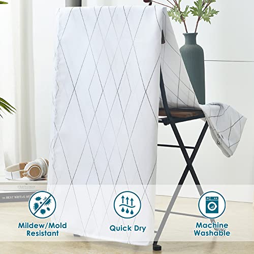 Lanmeng Fabric Shower Curtain For Bathroom Showers And Bathtubs, Black Gray Zigzag Line, Comes With 12 Hooks, Machine Washable, Extra Long (72-By-78 Inch), 72 X 78 In (Extra Long) #TOP4