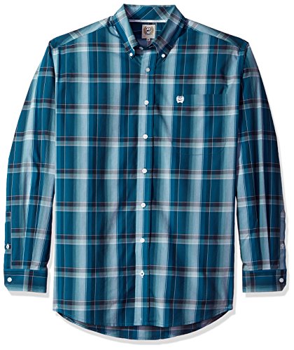 Cinch Men's Classic Fit Long Sleeve Button One Open Pocket Plaid Shirt
