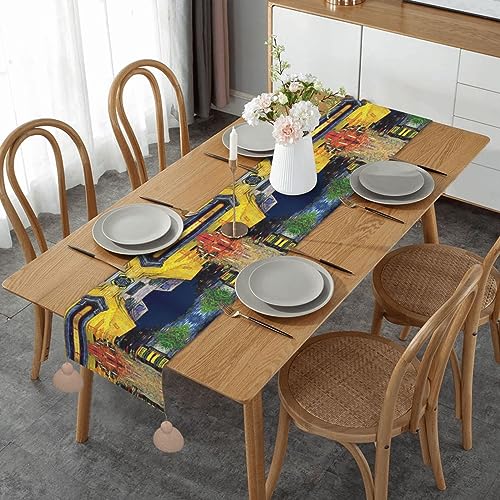Chemin de table de salle à manger rustique long nappe décorative de cuisine Noël terrasse - 2