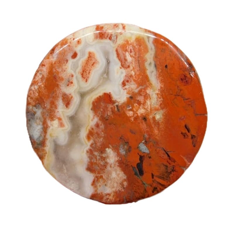 Jaspe rouge naturel breccié cabochon rond 39mm pour création de bijoux