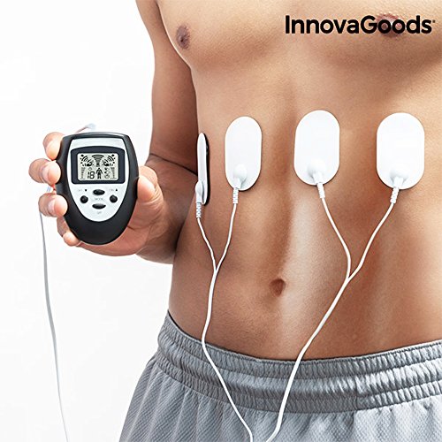 Innova-Goods Elettrostimolatore Muscolare Pulse con 4 contatti, 8 programmi e 10 Livelli di intensità Portatile e Compatto per tonificare, snellire e rassodare Ogni Parte del Tuo Corpo 0891