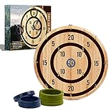 Hammer + Axe Wall Ring Toss Game, Premium Wood Finished Board Indoor Dart Game, Easy Setup and Play,...