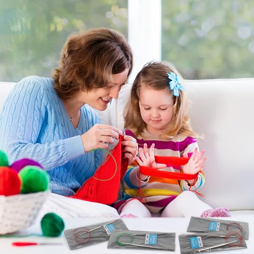 Reessy 5mm Circular Knitting Needles 60 cm Long, Stainless Steel Round Knitting Needle with Flexible Cable, Round Needles with Size Marked, Fixed Circular Knitting Pins for Knit Project - Image 6