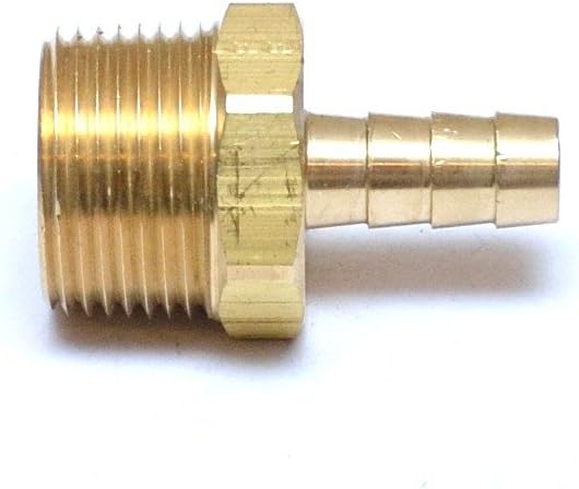 3/8" Hose ID/Hose Barb to 3/4" Male NPT MIP MPT Straight Brass Fitting Fuel/Air/Water/Boat/Gas/Oil WOG