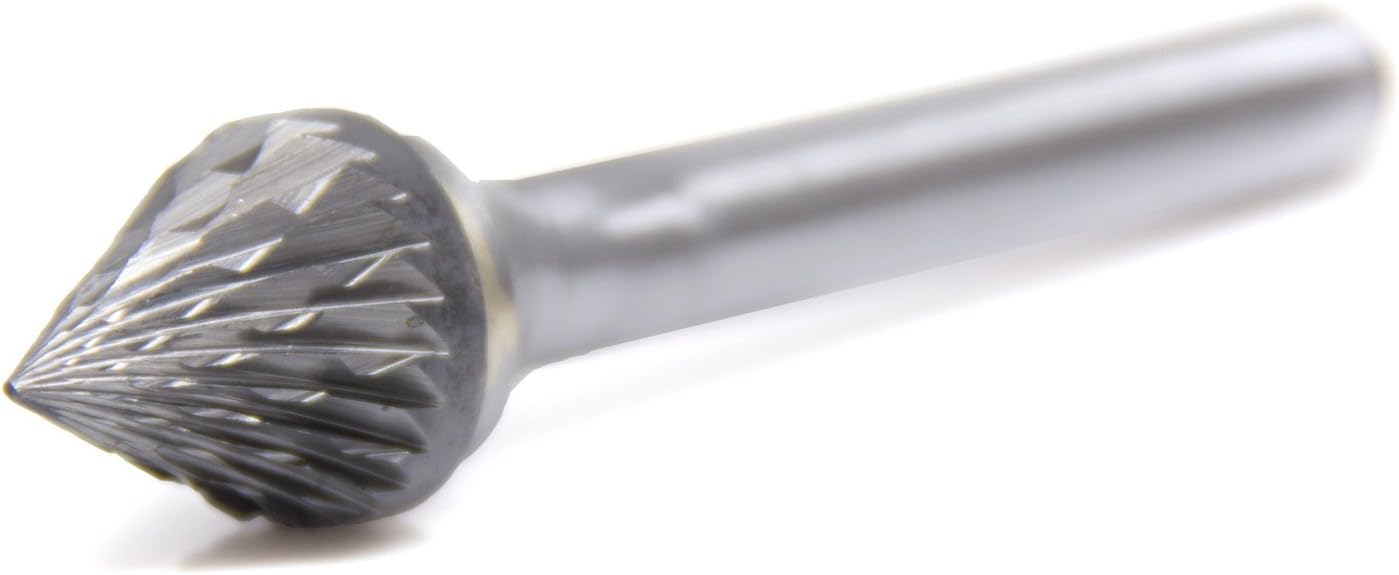 Benchmark Abrasives 60-degree Countersink Premium Double Cut Tungsten Carbide Burr for Metal Wood Welding Deburring Sculpting High-Speed Die Grinders enclosed in Plastic Capsule 1/4" Shank (SJ-5)
