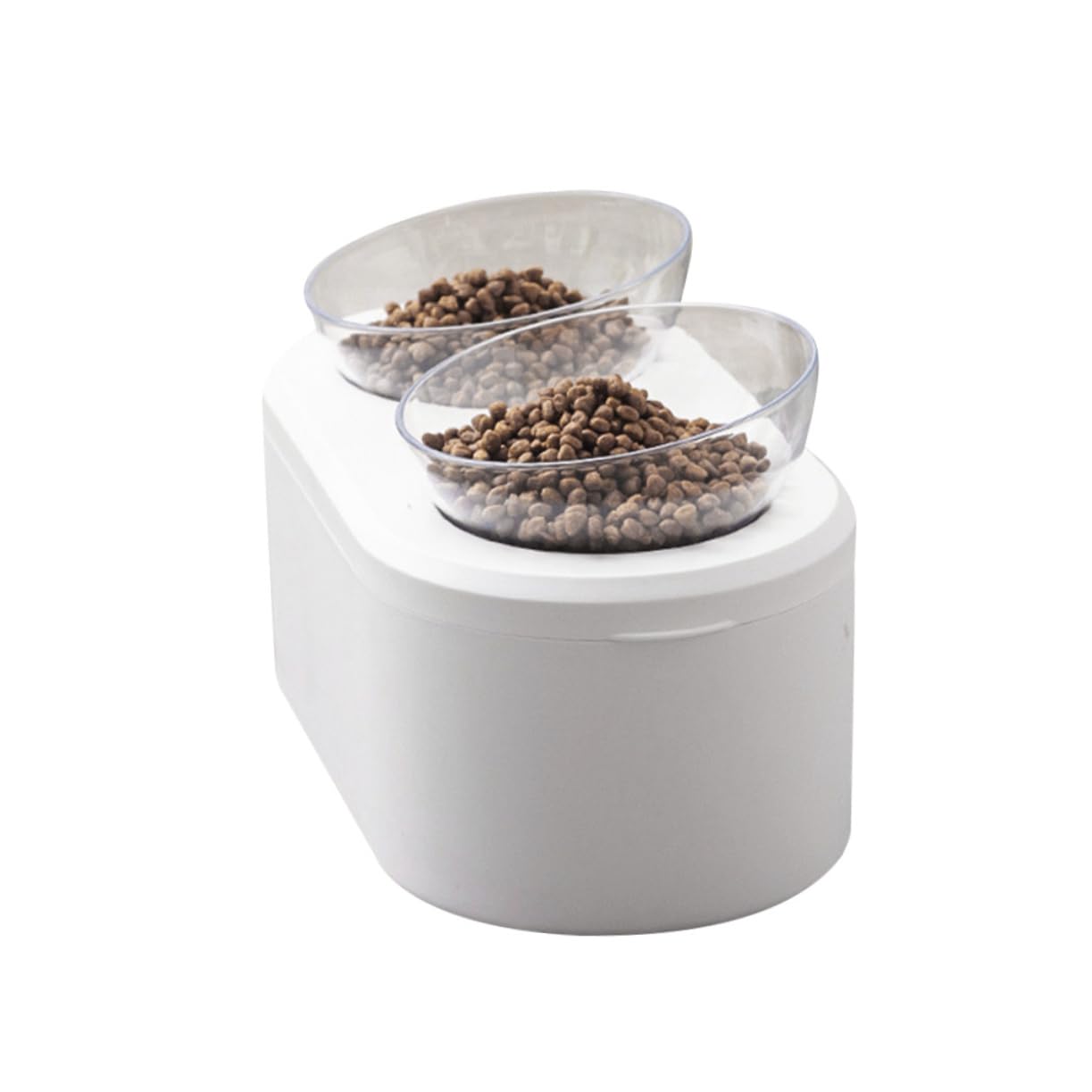 INOOMP Ciotola Per Gatti Regolabile Angolo Ciotola Antigoccia Per Cibo e Design Stabile e Non Scivoloso Pet Supplies Bianco Adatta Per Cani e Gatti
