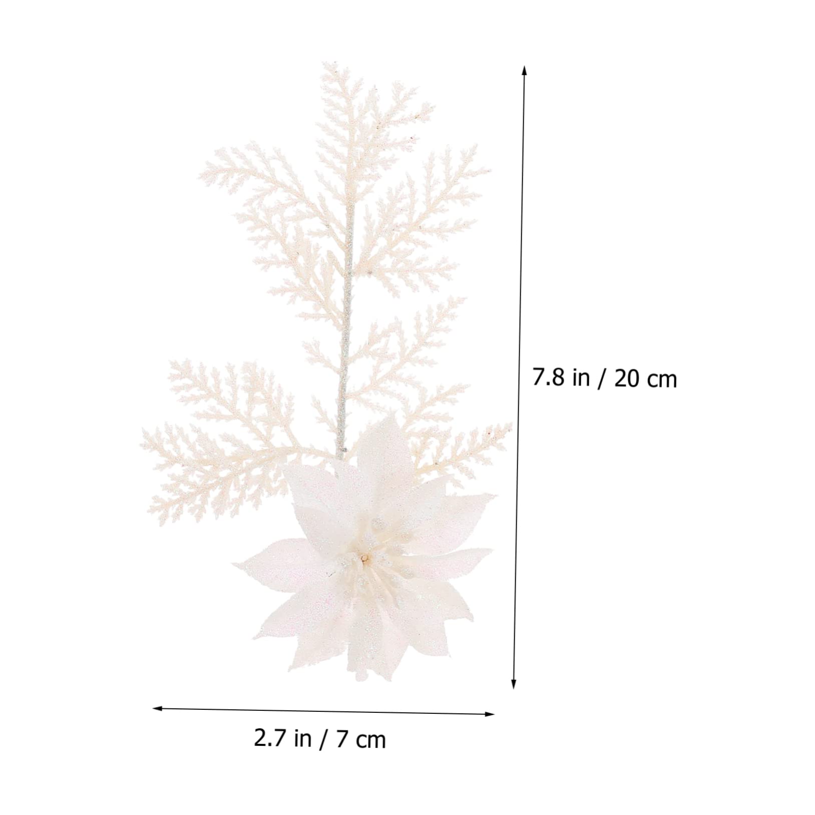 Kisangel 18 Piezas Flor De Navidad Flores En Arbol Cinta Navidad Árboles De Decoración Flores De Nochebuena Decorativas Falso Poinsettia Rociar Hojas De Helecho