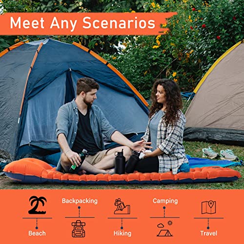 Easthills Outdoors Camping Sleeping Pad - 4.0 Inch Thick Ultralight Camping Mattress - Lightweight Self Inflating Sleeping Pad for Camping, Hiking, Backpacking Lemon/Terra - Thumbnail 6