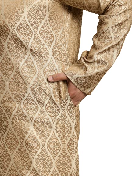 Image of SOJANYA (Since 1958 Men's Jacquard Silk Printed Kurta & Pyjama Set