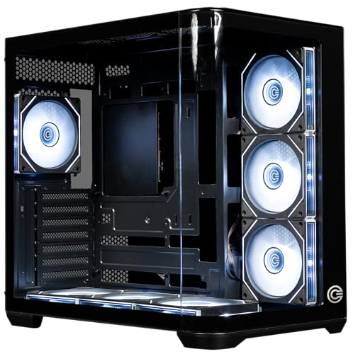 Image of Circle Lucid Curve AX BTF Mid Tower | Gaming Cabinet - Black | Panoramic Curved Glass | Support ATX, M-ATX, ITX | Pre Installed 3X Front, 3X Bottom, 1X 120MM Infinity Mirror Fans