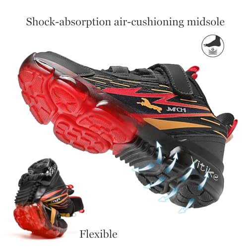 Image of JMFCHI Boys Girls Kids Sneakers Knitted Mesh Running Tennis Athletic Shoes