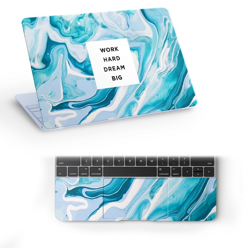 Work Hard Dream Big Top+Wrist Pad Vinyl Laptop Skin/Sticker/Cover for 14 Inches Laptops Laminated-Removable-HD Quality Compatible for Hp-Dell-Sony-Lenovo-Asus etc.(13.8×9.6 Inches)