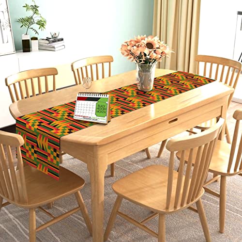 Nepnuser African Print Table Runner 90 Inches Long Afro African American Tribal National Holiday Party Decoration Home Kitchen Dining Room Decor by Nepnuser - Image 2