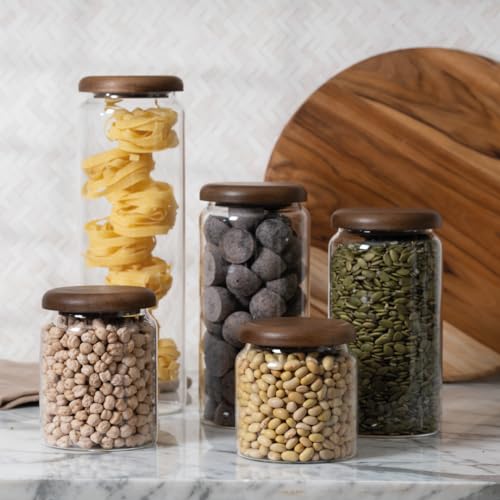 La mejor selección de Refractarios de cocina de esta semana. 48 Zanetti - Juego de 5 Recipientes Herméticos de Cristal con Tapa de Madera de Acacia…