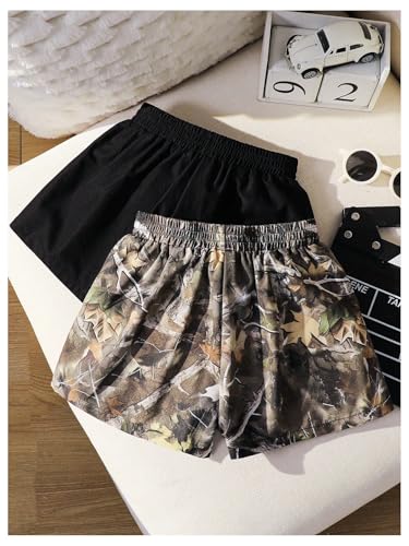WDIRARA Toddler Girl's 2 Pack Shorts Camo Elastic Waist Athletic Shorts2
