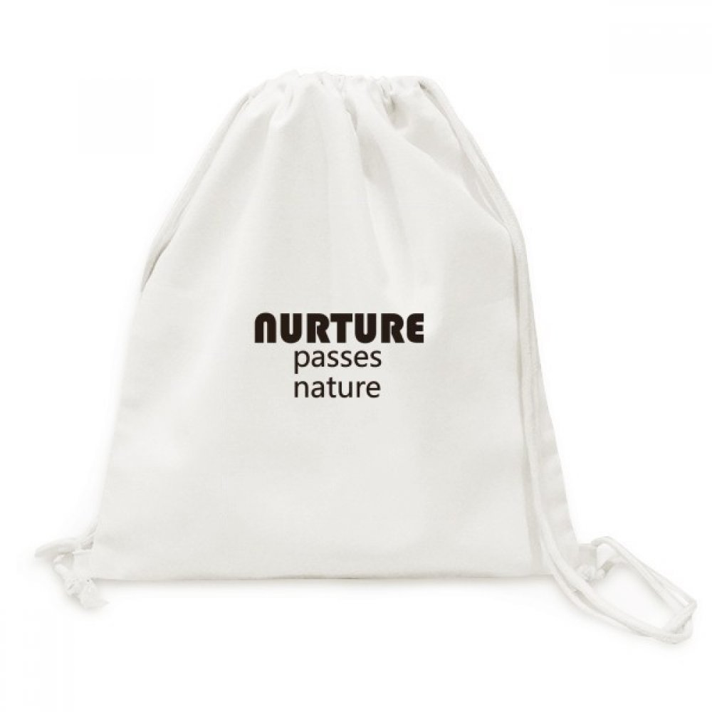 Quote Nurture Passes Nature Backpack Canvas Drawstring Reusable Mesh Shopping Bag