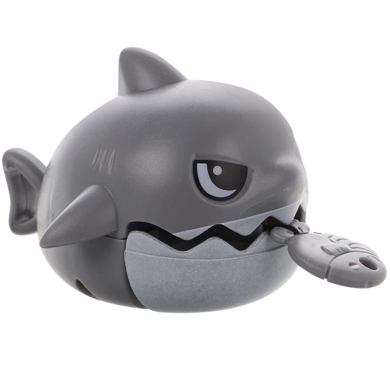 Joinpaya Grey Shark Pull-String Vibrating Toy, Mini Interactive Biting Shark Keychain with Moving Mouth, Sensory Fidget Bag Charm for Kids, Cute Eating Fish Backpack Pendant, Small Gift for Boy