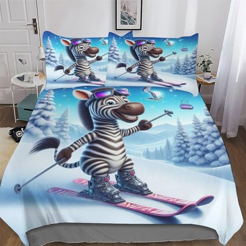 Housse de couette zèbre en microfibre hypoallergénique premium