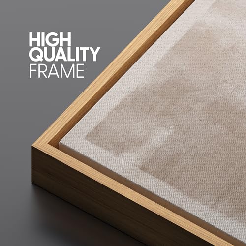 SIGNLEADER Framed Canvas Print Wall Art Set Soft Abstract Beige and Taupe Minimalist Texture Illustrations Boho Decorative for Living Room, Bedroom, Office - 16"x24"x3 NATURAL - Image 5