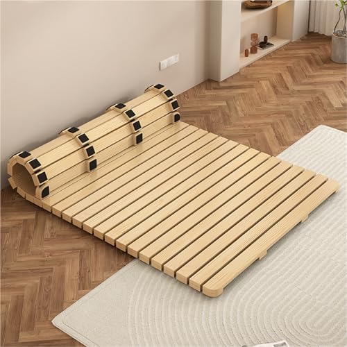 Mat Solid Wood Bed Boards Breathable Plate Foldable Plate Futon Frame FoldingFolding Floor Slatted Frame,Foldable Wood Slatted Floor Bed Frame Pine Pallet Mattress Support Tatami Guest Bed S