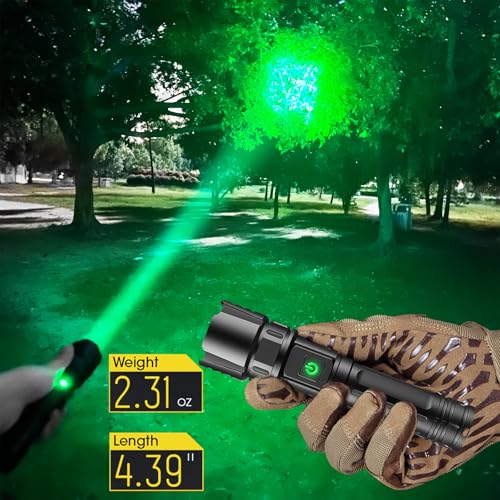 Image of VASTFIRE USB-C Rechargeable Green Flashlight Zoomable 1000 Yard Pressure Switch Scope Rail Mount Hogs Predators Night Hunting (30)