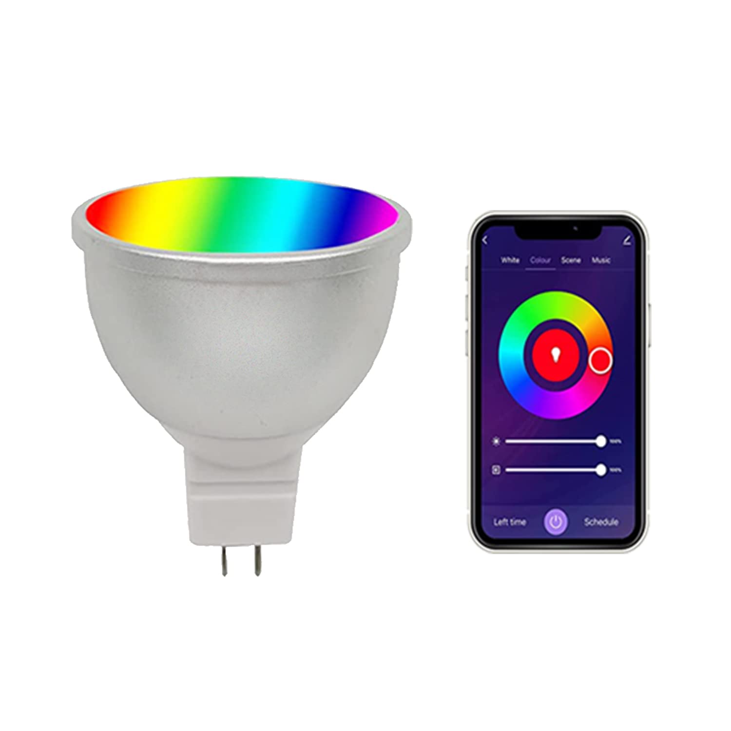 Buy MR16 WiFi Smart Bulb Dimmable 12V 5W RGBCW LED Color Changing Bulbs