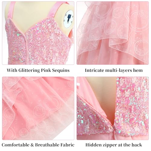 Vestido de Bruja para Niñas Princesa Brillante Rosa miniatura 4