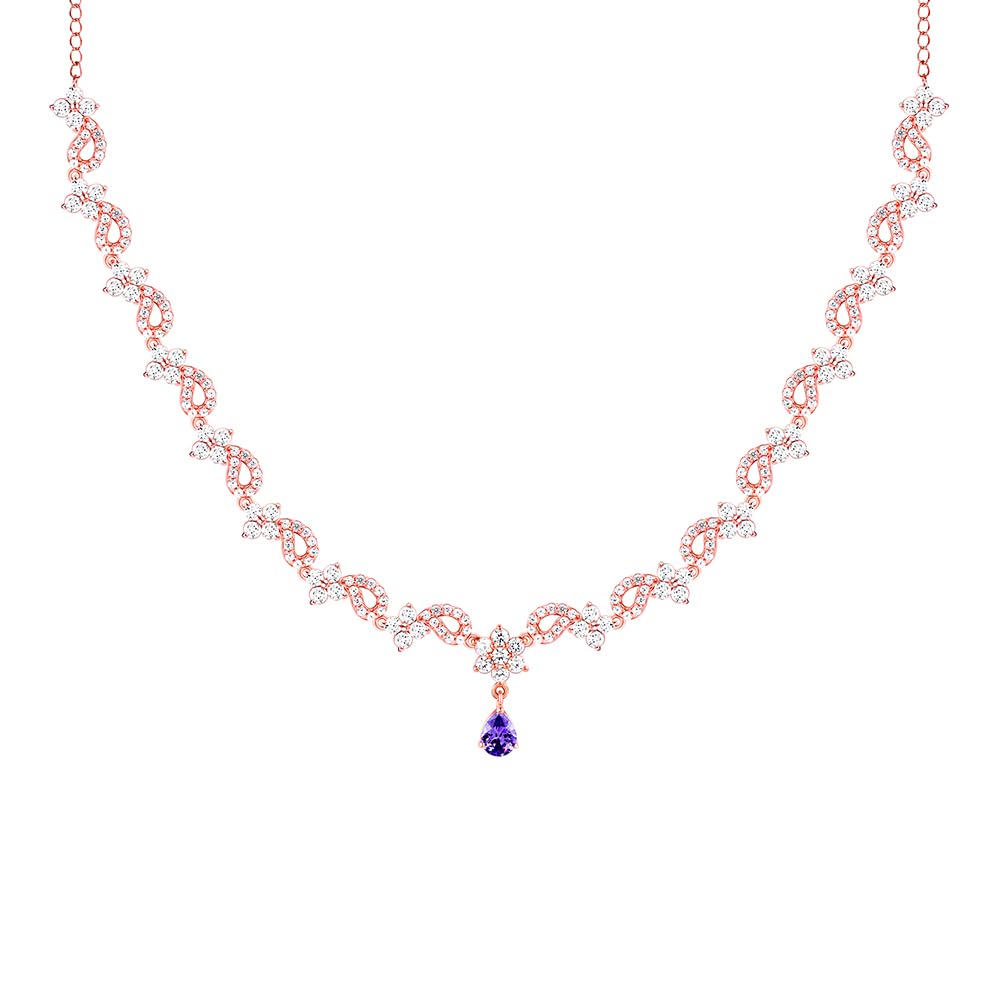 925 Silver Rose Gold Bridal Celebration Necklace| Necklace to Gift Women & Girls | With Certificate of Authenticity and 925 Stamp | 6 Months Warranty*-image-24