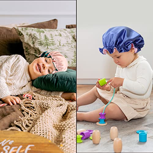 Image of Extra Large Adjustable Double Layer Satin Hair Bonnets with Drawstring for Women Night Sleeping Long Silky Satin
